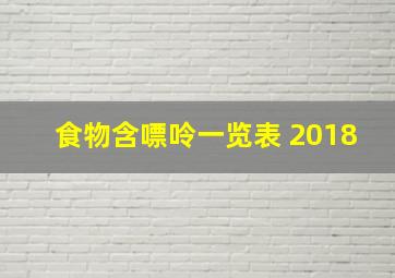 食物含嘌呤一览表 2018